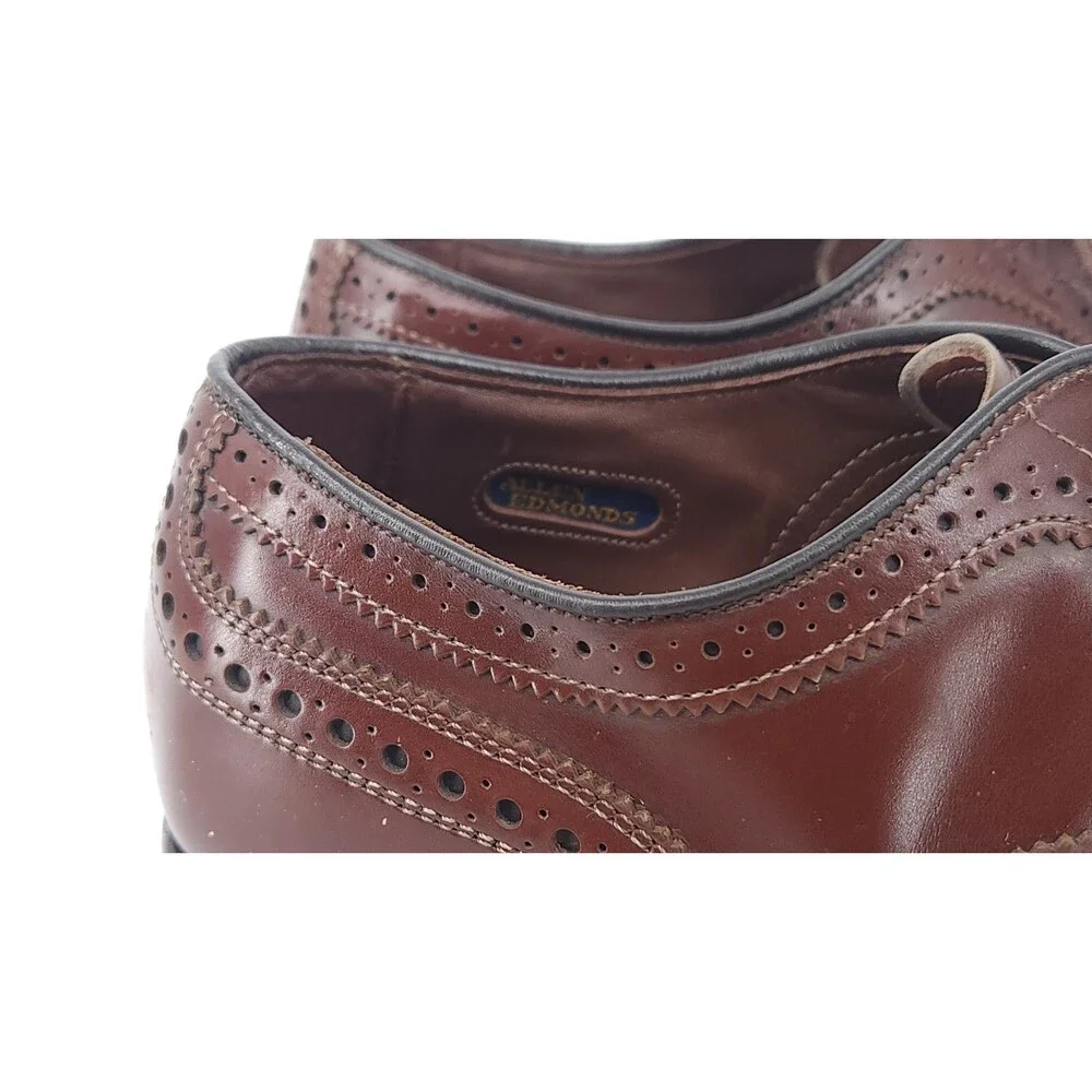 Allen Edmonds McAllister Wingtip Oxfords Men's 8 D Burgundy Leather Shoes 60600